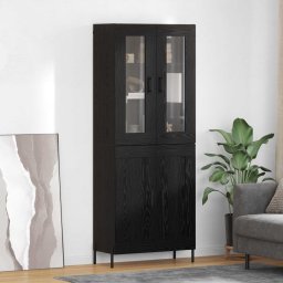 Bufet Pe perete Stejar Negru 69,5 x 34 x 180 cm Lemn compozit GartenMobel Dekor
