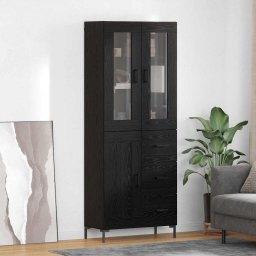 Bufet cu sertar 2 pcs Stejar Negru Lemn compozit GartenMobel Dekor