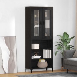 Bufet Pe perete Stejar Negru 69,5 x 34 x 180 cm Lemn compozit GartenMobel Dekor