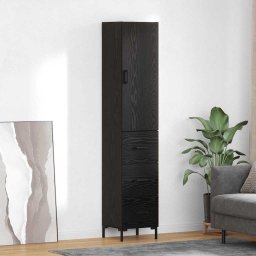 Bufet cu sertar Stejar Negru 34,5 x 34 x 180 cm Lemn compozit GartenMobel Dekor