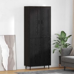 Bufet 2 pcs Stejar Negru Lemn compozit GartenMobel Dekor