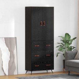 Bufet Pe perete Stejar Negru 69,5 x 34 x 180 cm Lemn compozit GartenMobel Dekor
