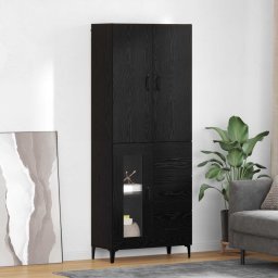 Bufet Pe perete Stejar Negru 69,5 x 34 x 180 cm Lemn compozit GartenMobel Dekor