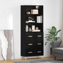 Bufet cu sertar Stejar Negru 69,5 x 32,5 x 180 cm Lemn compozit GartenMobel Dekor