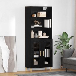 Bufet Stejar Negru 69,5 x 32,5 x 180 cm Lemn compozit GartenMobel Dekor
