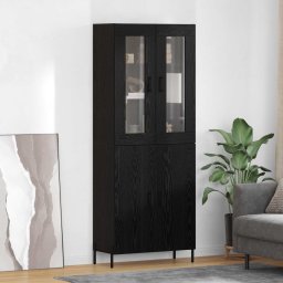 Bufet Pe perete Stejar Negru 69,5 x 34 x 180 cm Lemn compozit GartenMobel Dekor