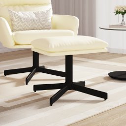 Taburet, crem, 60x60x36 cm, piele ecologica GartenMobel Dekor