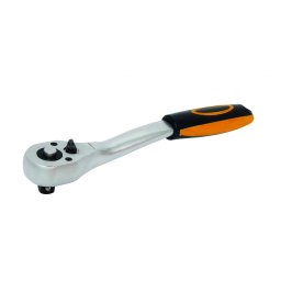 Clichet cu maner curbat 1/2 inch, 250 mm, 72 dinti, otel CrV Gadget