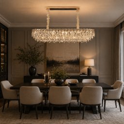 Candelabru din cristal ORION 19xE14 auriu, inaltime reglabila