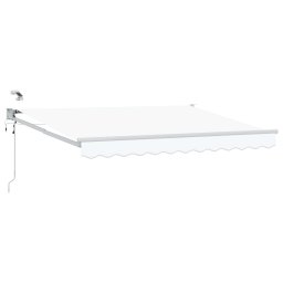Marchiza retractabila electrica alba 3,5 x 2,5 m cu LED si senzor vreme