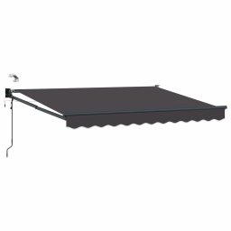 Marchiza electrica retractabila antracit 3x2,5 m cu LED si senzor vreme