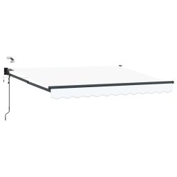 Marchiza retractabila electrica alba 3,5 x 2,5 m cu LED si senzor vreme