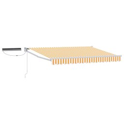 Marchiza retractabila electrica cu panou solar 3,5 x 2,5 m galben/alb