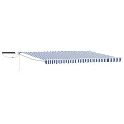 Marchiza electrica retractabila 4x3 m albastru si alb, cu panou solar