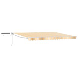 Marchiza electrica retractabila 4,5x3 m, galben alb, cu panou solar