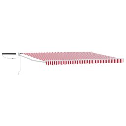 Marchiza electrica retractabila 4,5x3 m, rosu/alb, cu panou solar