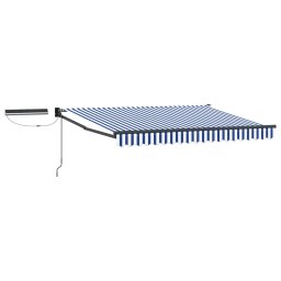 Marchiza electrica retractabila 2,5 x 2 m, albastru alb, cu panou solar