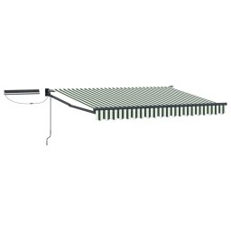 Marchiza electrica retractabila verde/alb 3 x 2,5 m cu panou solar