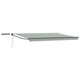 Marchiza electrica retractabila verde/alb 4,5x3 m cu telecomanda si panou solar