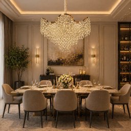 Candelabru din cristal VELOURA Magno, 13xE14, D60 cm, auriu