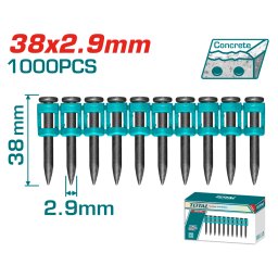 Cuie pentru pistol TOTAL 38x2.9 mm, 1000 buc, pentru beton