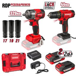 Masina de insurubat cu impact 1/2 320Nm cu 2 acumulatori 2Ah Raider Pro R20