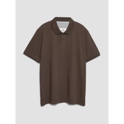 s.Oliver Big Sizes Tricou polo barbati big sizes, din piqué de bumbac, Maro inchis (SELECTATI MARIMEA: 2XL)