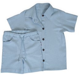 Compleu din in pentru copii,Culoare Blue