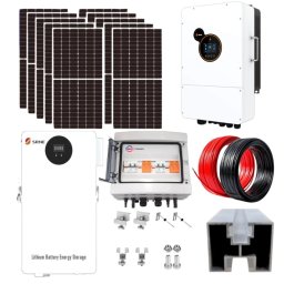 Sistem fotovoltaic hibrid trifazic 12kW cu acumulator LiFePO4 15kWh si 26 panouri solare AstroEnergy 455W – 11.83 kWp