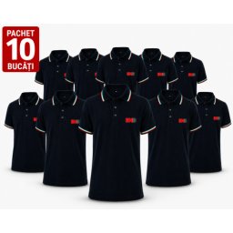 Pachet 10 tricouri polo, personalizare inclusa, JRC Aosta, Barbati, marimi la alegere, navy