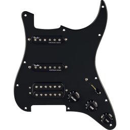 Fender Pre-Wired Strat Pickguard Quadra Tap-Ultra Noiseless HSS Black