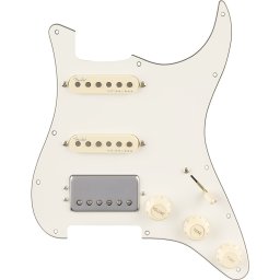 Fender Pre-Wired Strat Pickguard Quadra Tap-Ultra Noiseless HSS Parchment