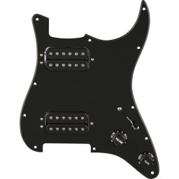 Fender Pre-Wired Strat Pickguard Quadra Tap HH Black