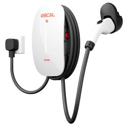 Statie Incarcare Auto Electric OSCAL EV7000, Alb, 7kW, 32A, Wallbox, IP65, IEC 62196 Type 2, Protectii Multiple