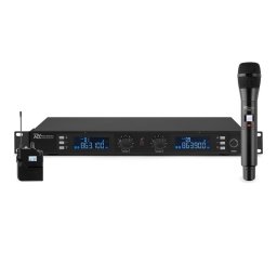 Power Dynamics PD632C 2X, kit de microfon wireless UHF cu 20 de canale, 1 x microfon de mână/ 1 x microfon cu cască (Sky-179.012)