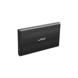Carcasa rack pentru hard disk, uGo, 2,5", USB, Aluminiu, Negru