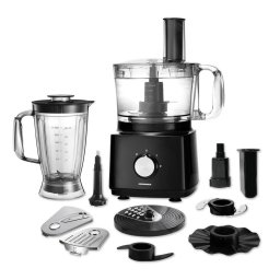 Robot de bucatarie HFP-750BK, 750 W, Bol 1.2 l, Blender 1.8 L, Disc feliere, Maruntire, Negru
