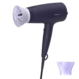 Uscator de par BHD340/10, 2100W, accesoriu Thermo Protect, ionizare, 3 setari de viteza/temperatura, cap de coafare 14 mm, difuzor, Negru/Lila