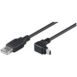 goobay USB ->Mini USB 5p 90 degrees black 1,8m - St.A>St.B Mini