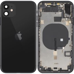 Piese si componente Capac Baterie Apple iPhone 11, Cu Carcasa Mijloc, Negru, Swap