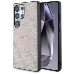 Husa Husa pentru Samsung Galaxy S25 Ultra - Guess 4G Circle Classic Logo MagSafe (GUHMS25LP4PGRSGP) - Pink
