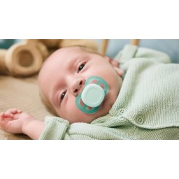 Set 2 suzete Philips Avent Ultra Start SCF075/02, ortodontice, fara BPA, 0-2 luni, Verde-Albastru