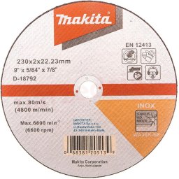 D-18792 - Disc taiere inox, 230x22.2x2 mm, 1 buc