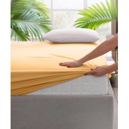CEARCEAF PAT CU ELASTIC 160X200 CM GALBE
