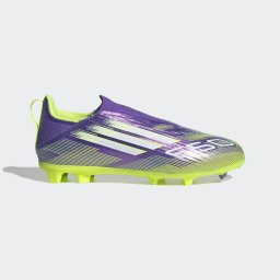 Ghete fotbal F50 League fără șiret FG/MG Mov-Verde Copii