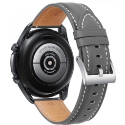 MYBANDZ Bine îngrijite Piele curea de ceas 22mm gri-argintiu cataramă