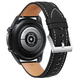 MYBANDZ Bine îngrijite Piele curea de ceas 20mm negru-argint cataramă