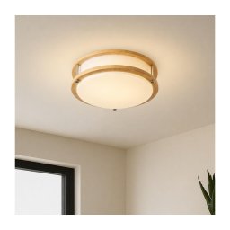 Brilagi - Plafonieră ELARO 2xE27/40W/230V Ø26 cm, finisaj lemn