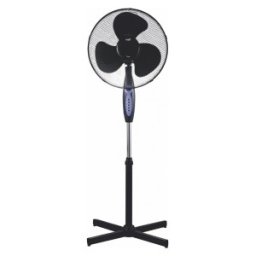 Set 3 x Ventilator cu Picior si Telecomanda Well, 43 cm, 45 W, 3 Viteze, Oscilatie Stanga Dreapta, Negru