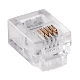 Mufa telefon 6P4C (RJ11) pentru conectare cablu telefonic, transparenta